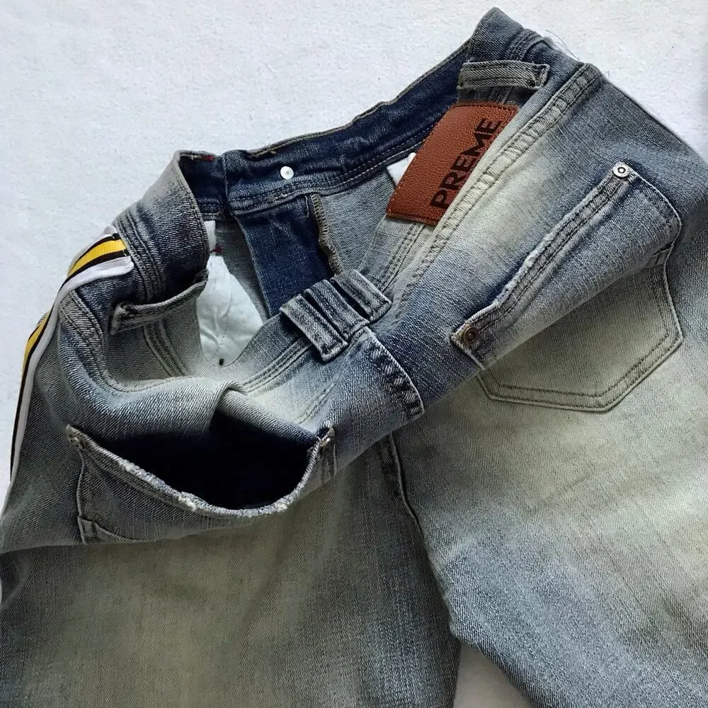 Preme NWOT Distressed Stone Wash Jean Shorts Men W32 *Pls See Description*